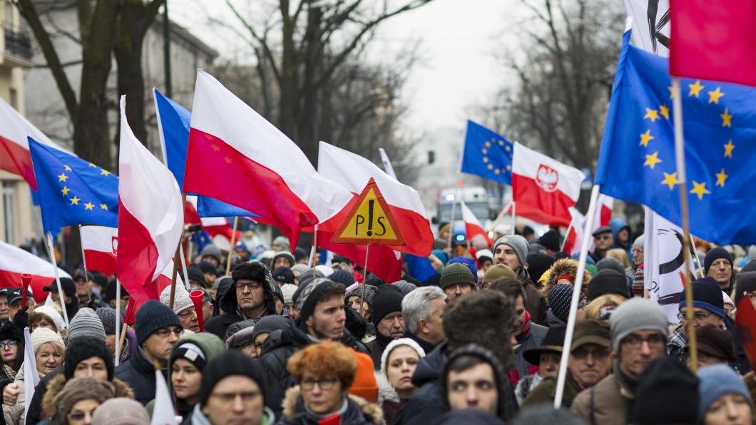 Pools protest tegen de regering (Foto: CC Platforma Obywatelska) Pools protest tegen de regering